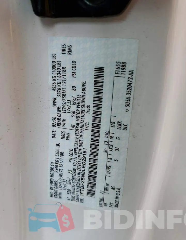 1FTBF2BN8LED29161 Photo# 10