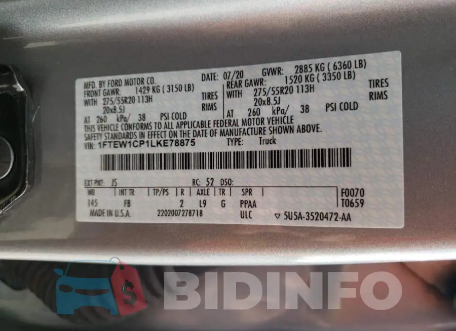 1FTEW1CP1LKE78875 Photo# 10