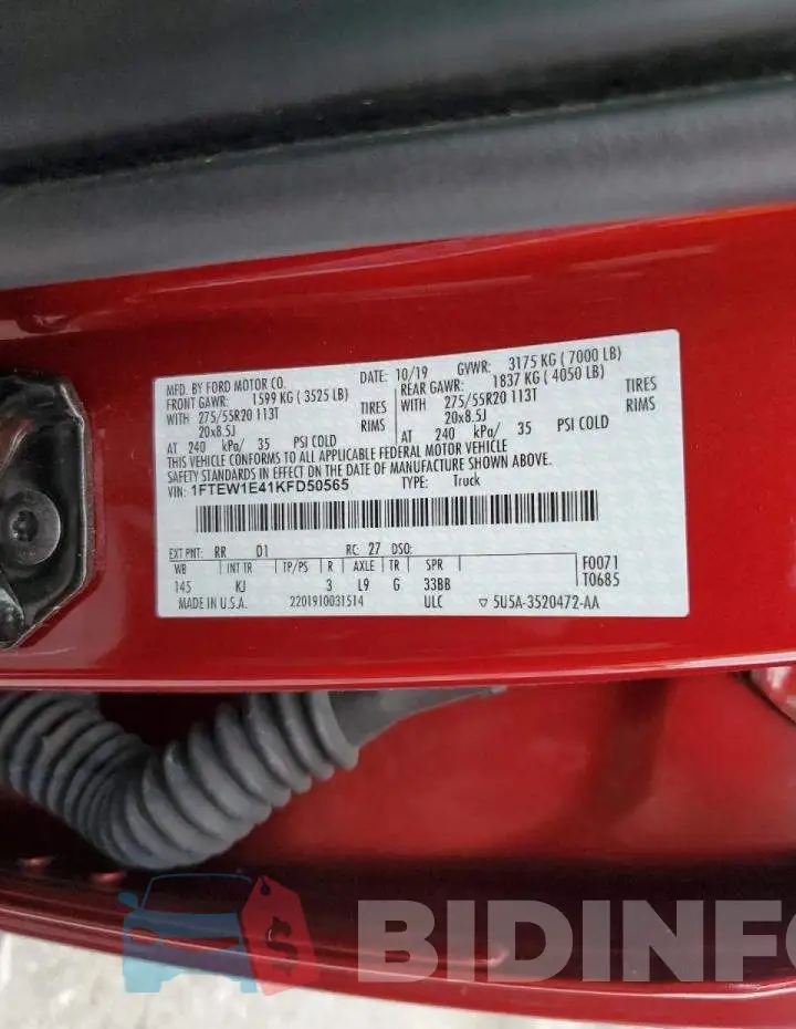 1FTEW1E41KFD50565 Photo# 10