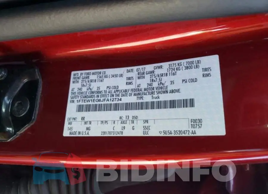 1FTEW1EG6JFA12734 Photo# 10
