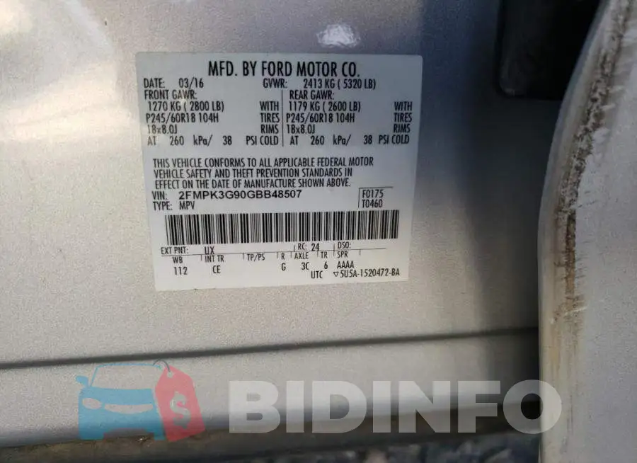 2FMPK3G90GBB48507 Photo# 10