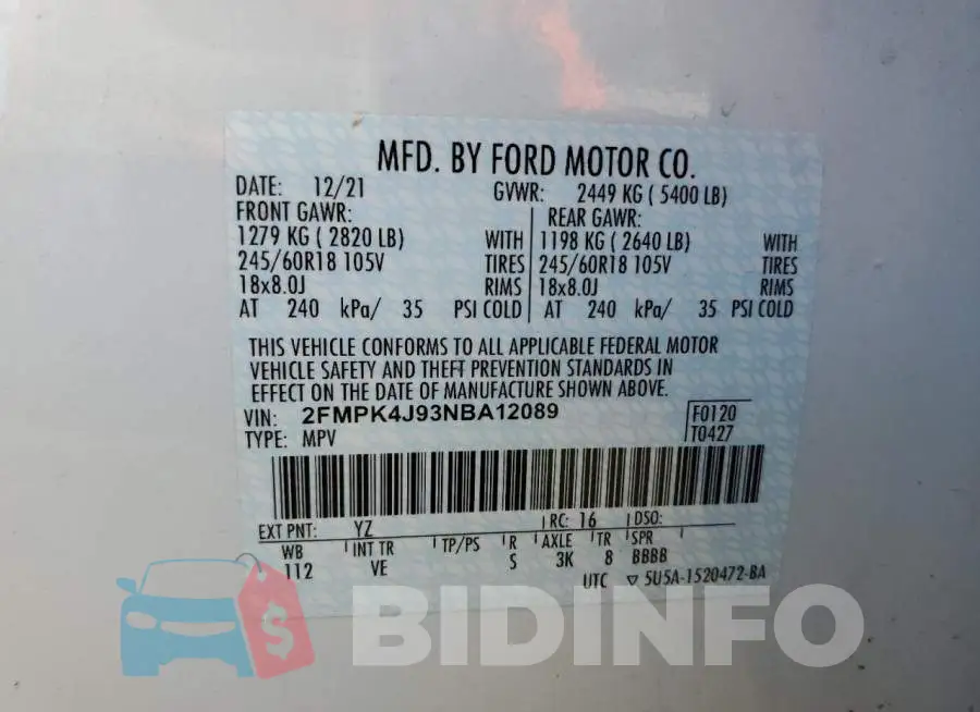2FMPK4J93NBA12089 Photo# 10