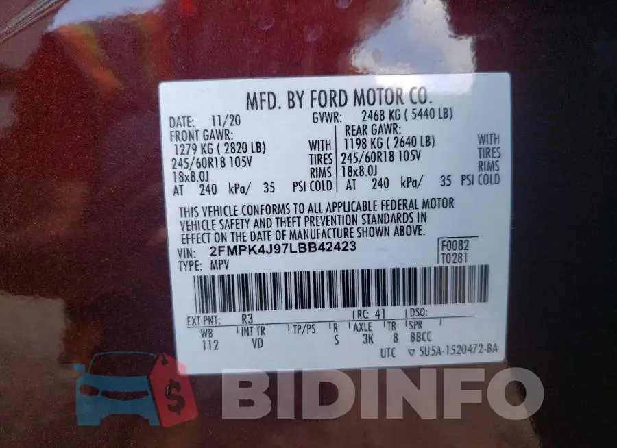 2FMPK4J97LBB42423 Photo# 10