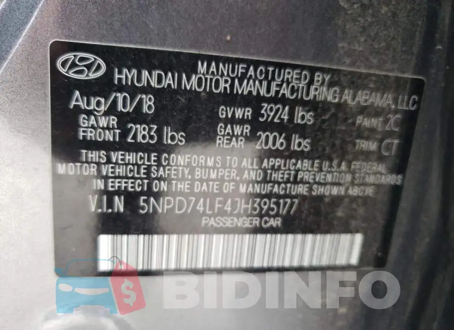5NPD74LF4JH395177 Photo# 10