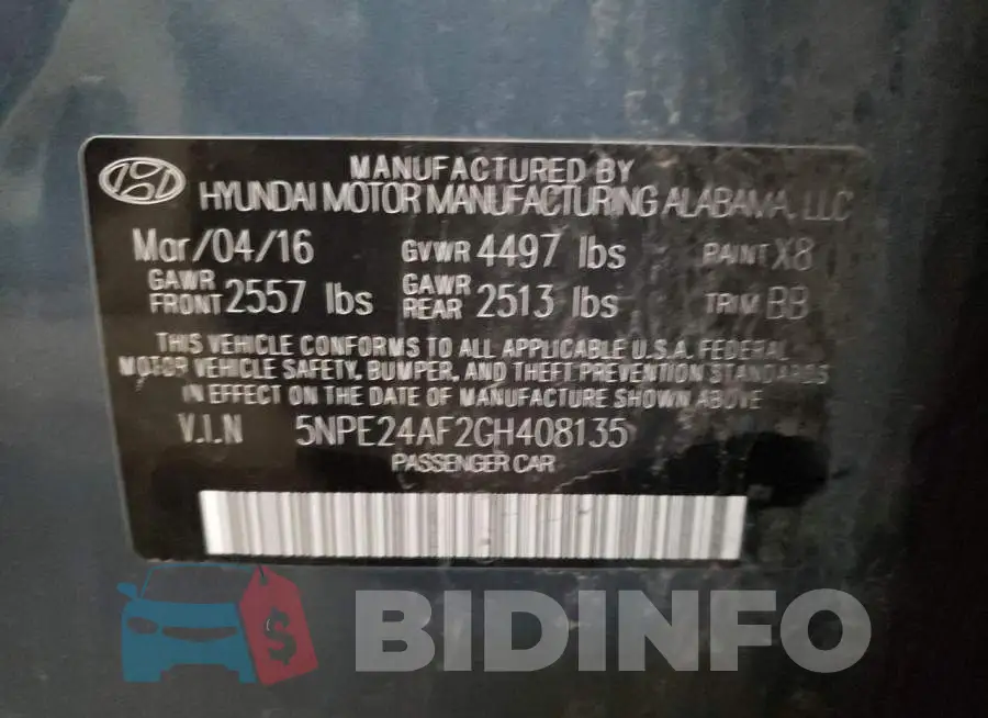 5NPE24AF2GH408135 Photo# 10