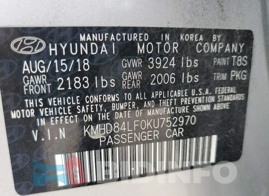 KMHD84LF0KU752970 Photo# 10