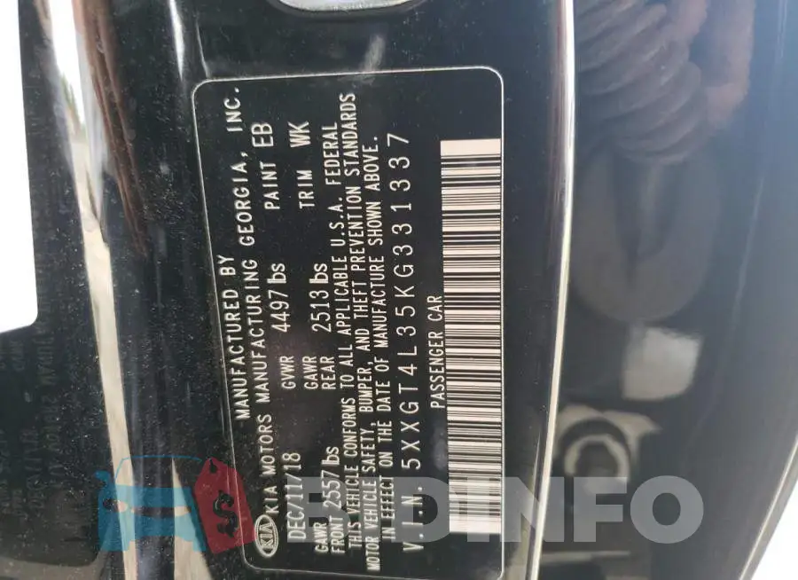 5XXGT4L35KG331337 Photo# 10
