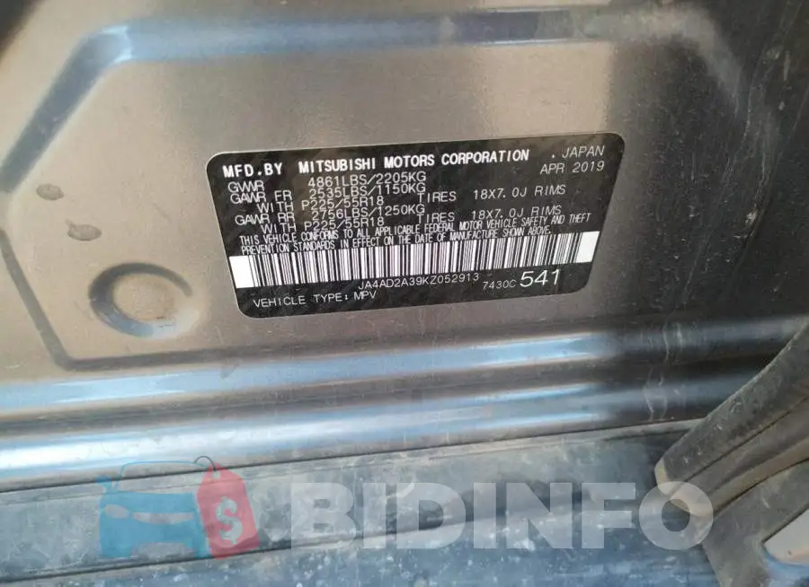 JA4AD2A39KZ052913 Photo# 10
