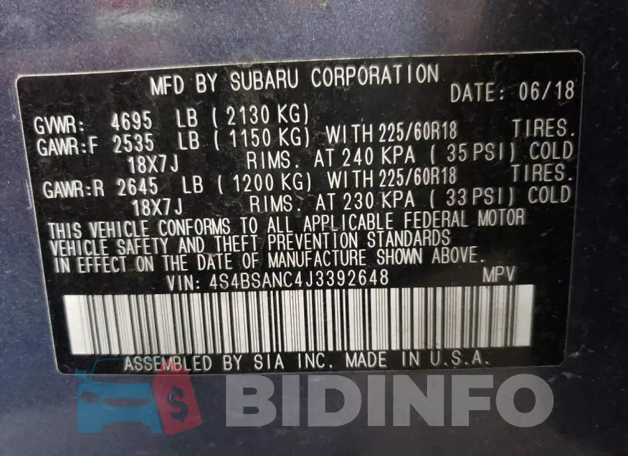 4S4BSANC4J3392648 Photo# 10