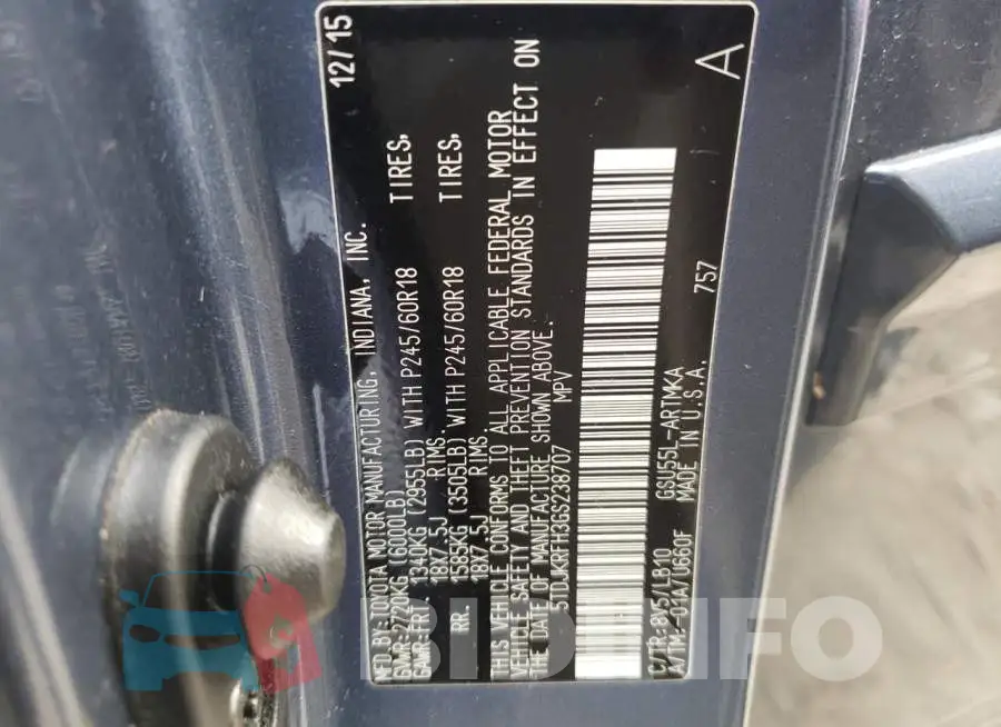 5TDJKRFH3GS238707 Photo# 10