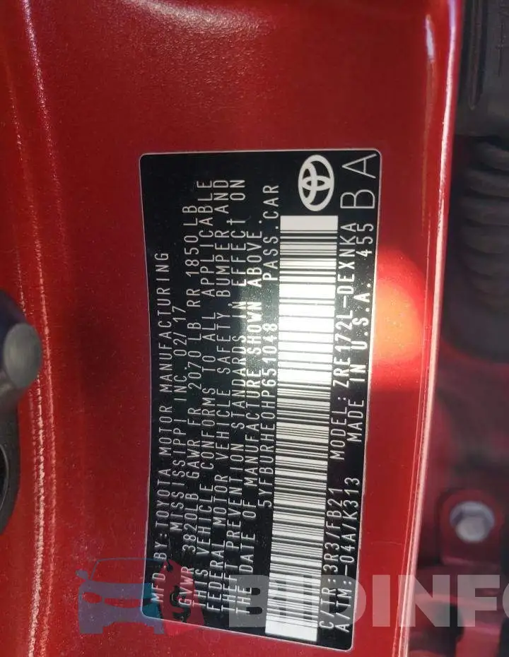 5YFBURHE0HP651048 Photo# 10