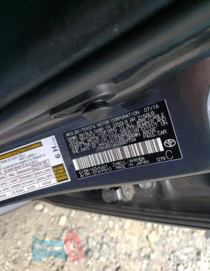 JTDKARFU6G3027734 Photo# 10