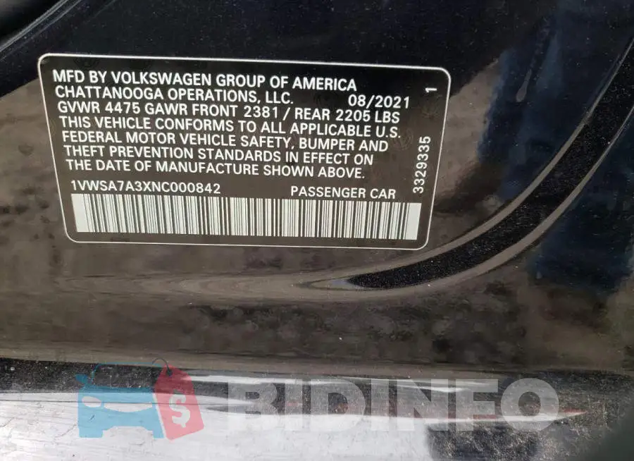 1VWSA7A3XNC000842 Photo# 10