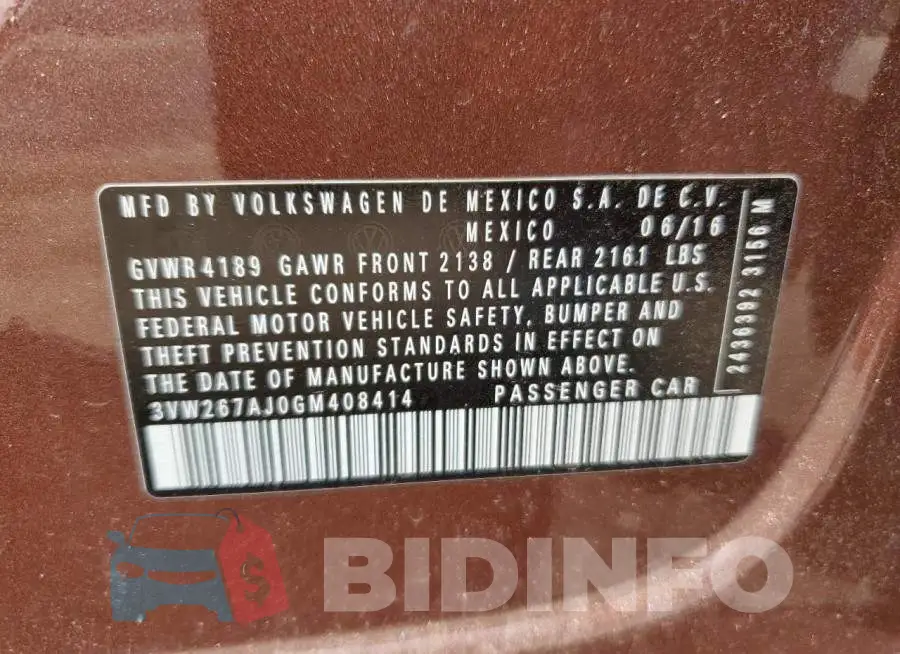 3VW267AJ0GM408414 Photo# 10