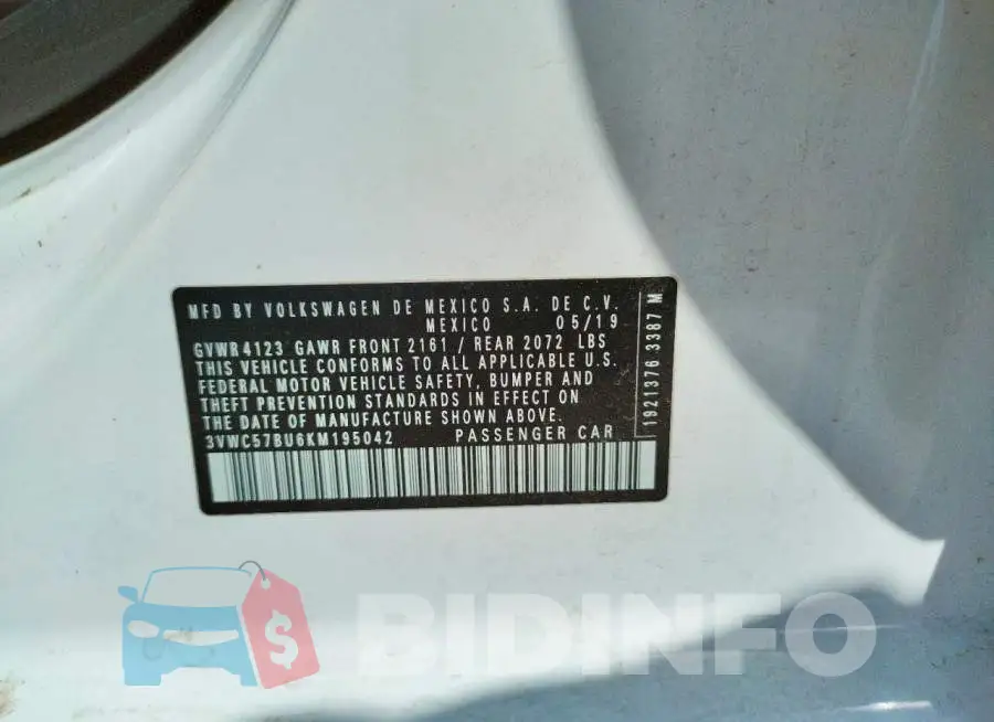 3VWC57BU6KM195042 Photo# 10