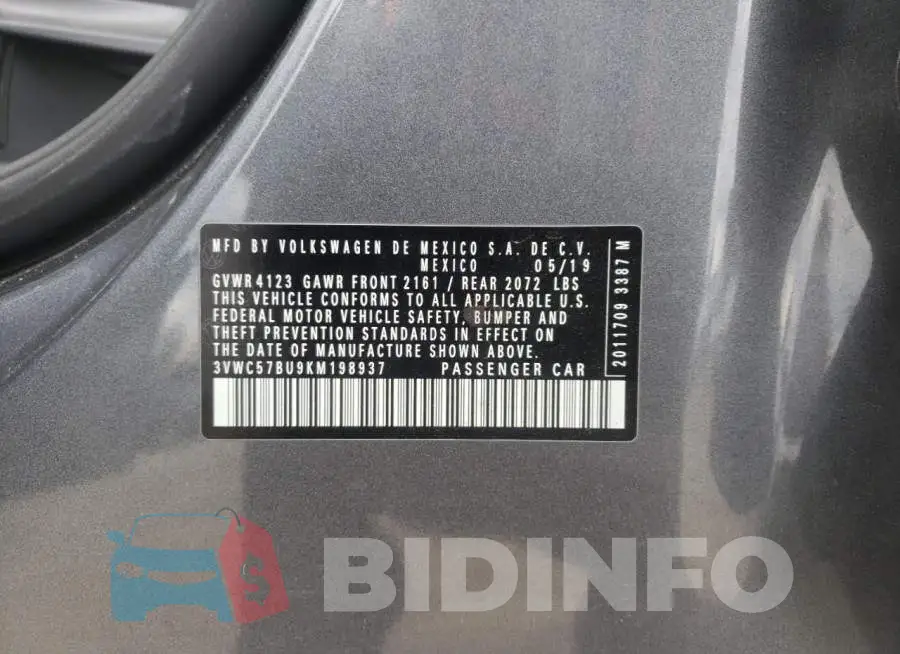 3VWC57BU9KM198937 Photo# 10
