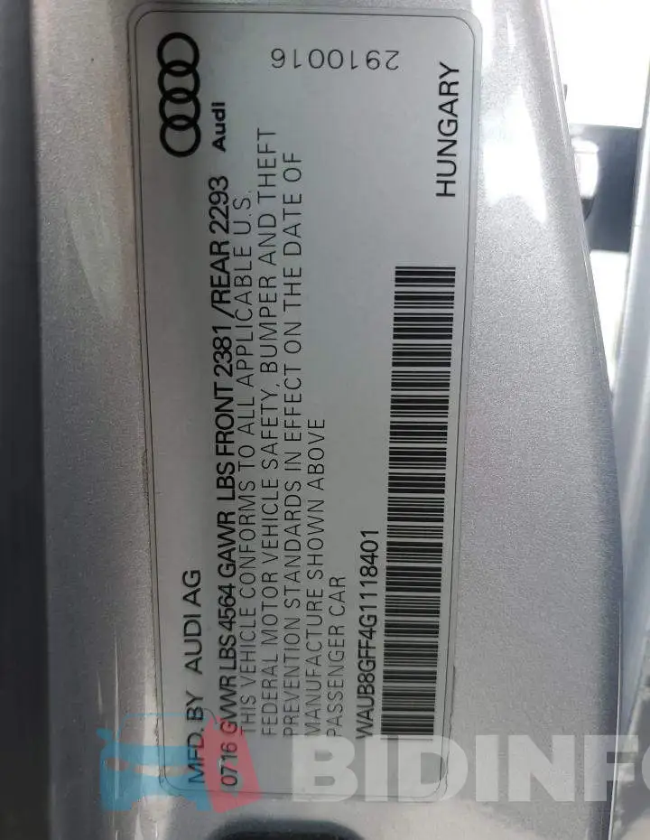 WAUB8GFF4G1118401 Photo# 10