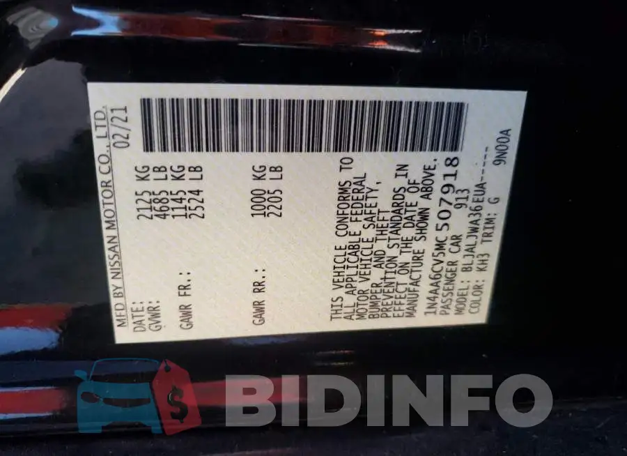 1N4AA6CV5MC507918 Photo# 10