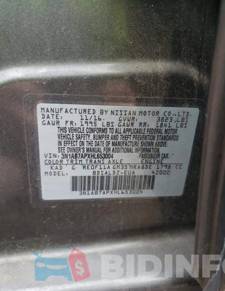 3N1AB7APXHL653004 Photo# 10
