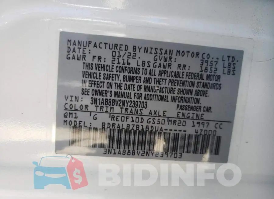 3N1AB8BV2NY239703 Photo# 10