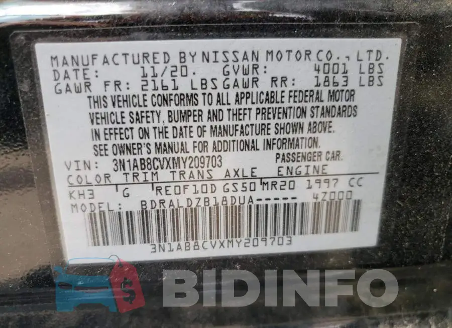 3N1AB8CVXMY209703 Photo# 10