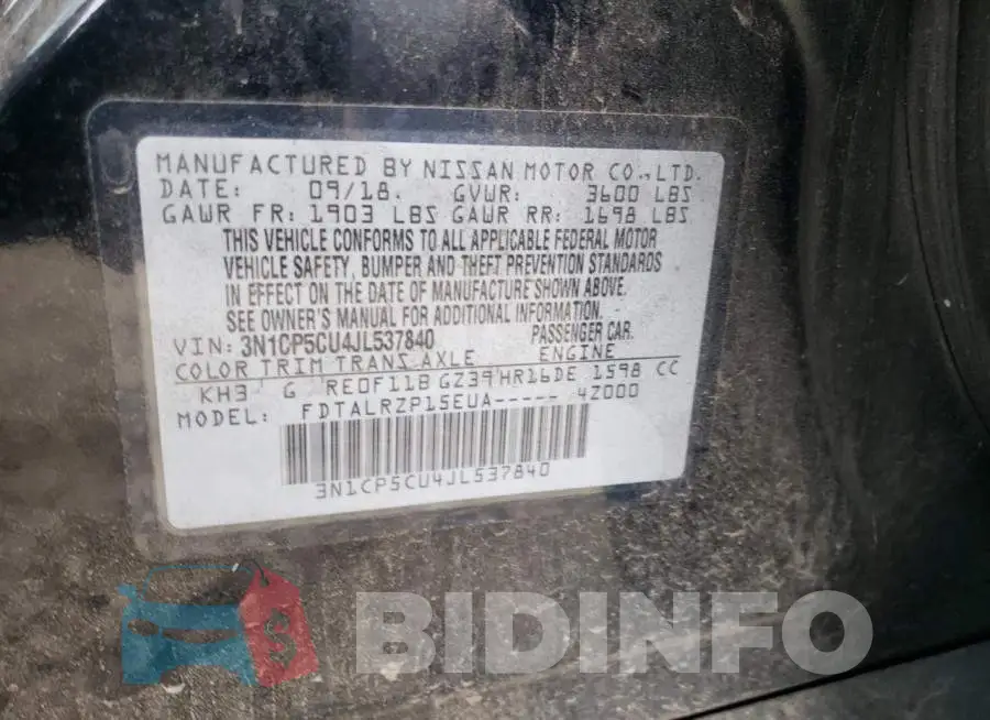 3N1CP5CU4JL537840 Photo# 10