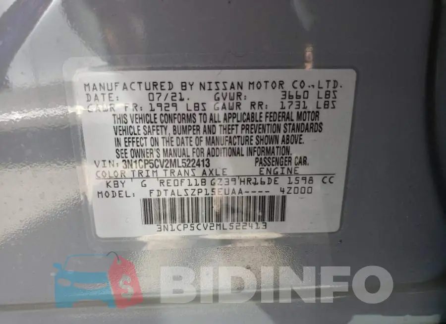 3N1CP5CV2ML522413 Photo# 10