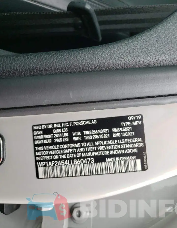 WP1AF2A54LLB60473 Photo# 10