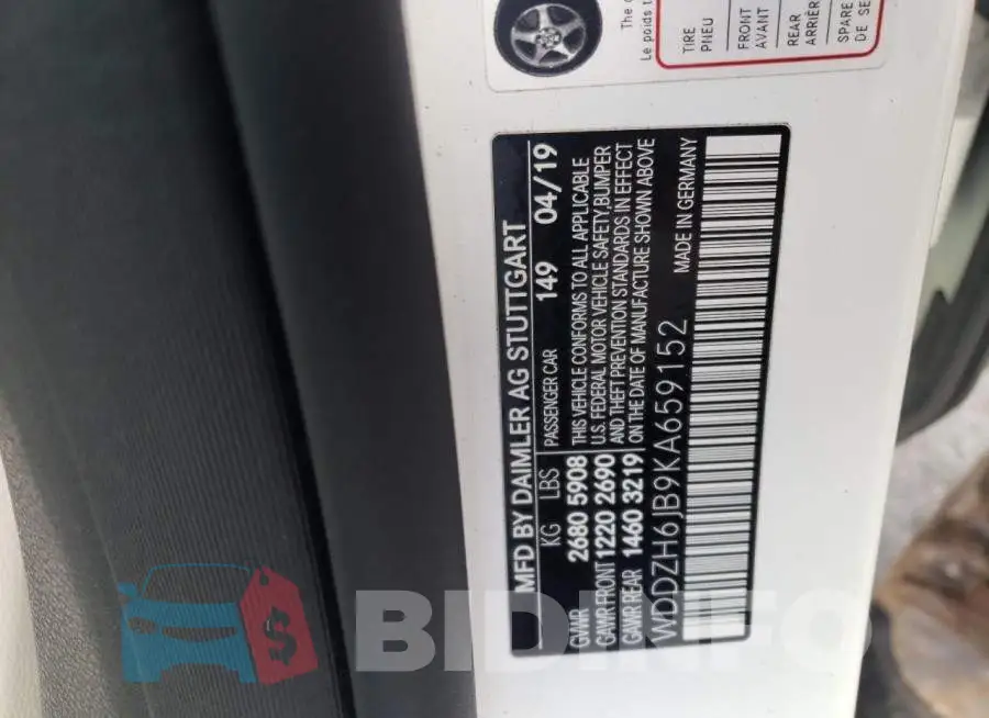 WDDZH6JB9KA659152 Photo# 10