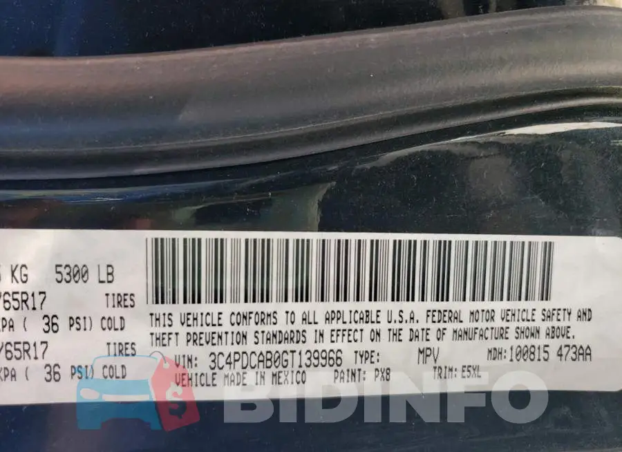 3C4PDCAB0GT139966 Photo# 10
