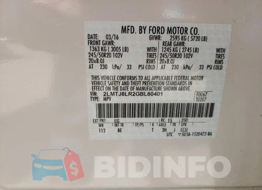 2LMTJ8LR2GBL60401 Photo# 10