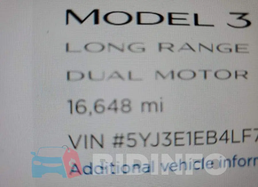 5YJ3E1EB4LF746603 Photo# 8