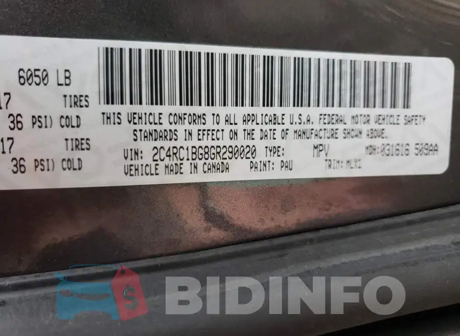 2C4RC1BG8GR290020 Photo# 10