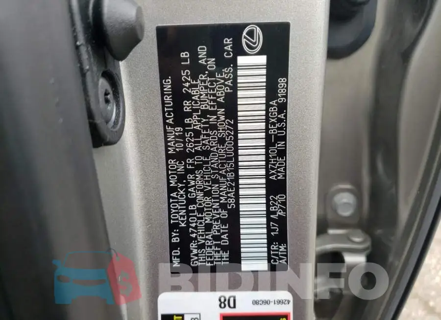 58AE21B15LU005272 Photo# 10