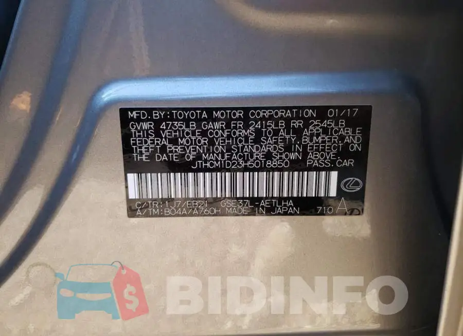 JTHCM1D23H5018850 Photo# 10
