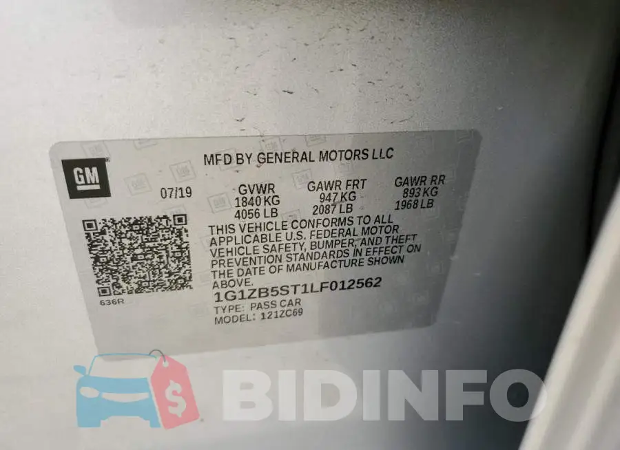 1G1ZB5ST1LF012562 Photo# 10