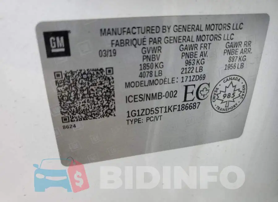 1G1ZD5ST1KF186687 Photo# 10