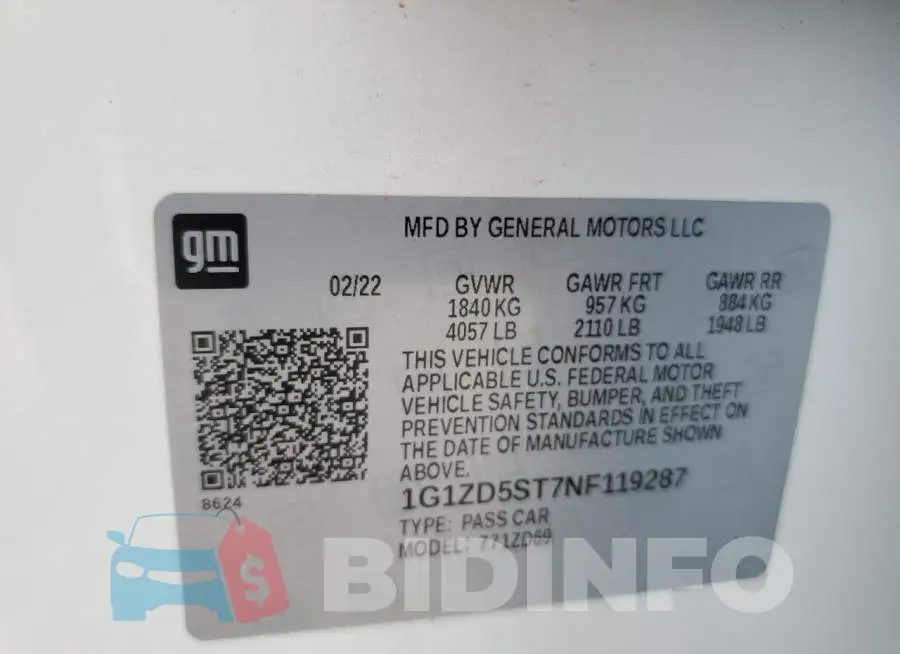 1G1ZD5ST7NF119287 Photo# 10