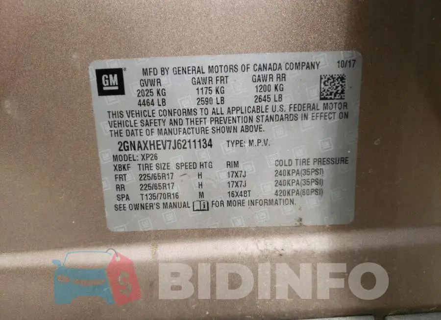 2GNAXHEV7J6211134 Photo# 10