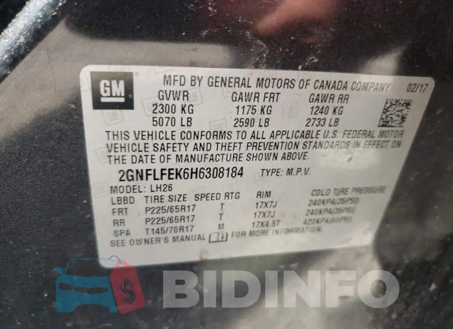 2GNFLFEK6H6308184 Photo# 10