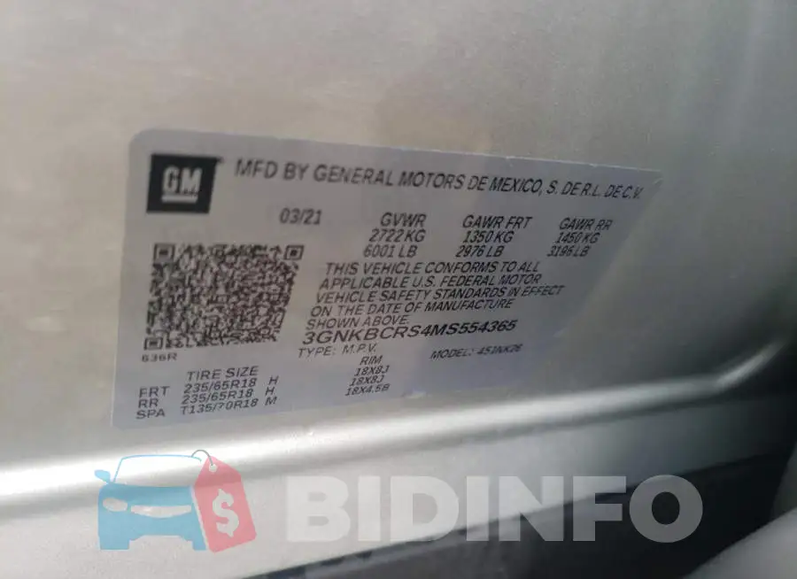 3GNKBCRS4MS554365 Photo# 10