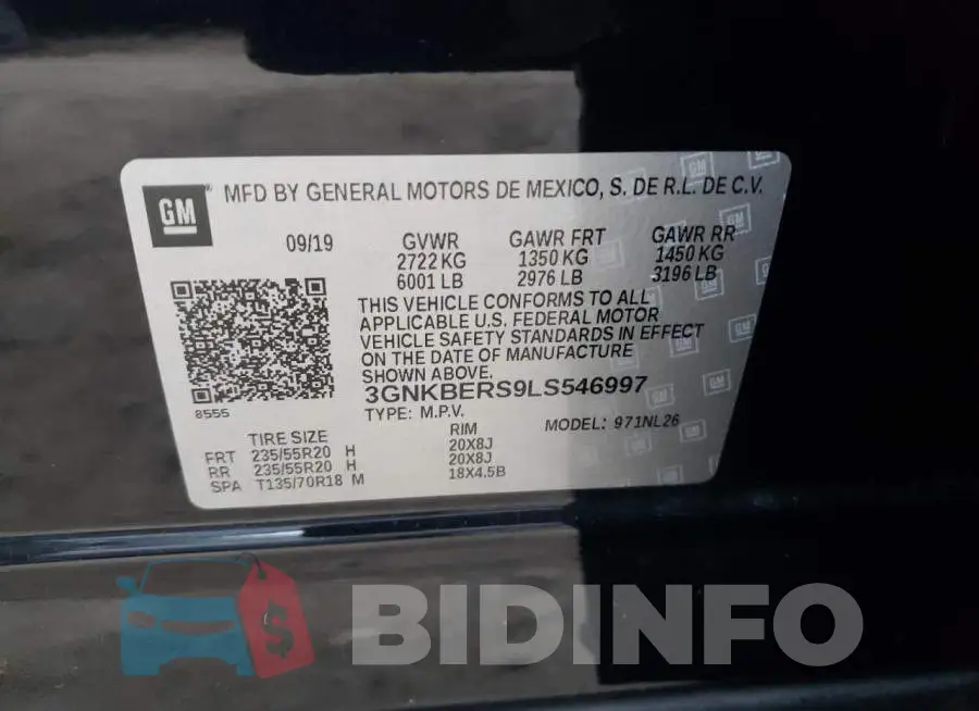 3GNKBERS9LS546997 Photo# 10