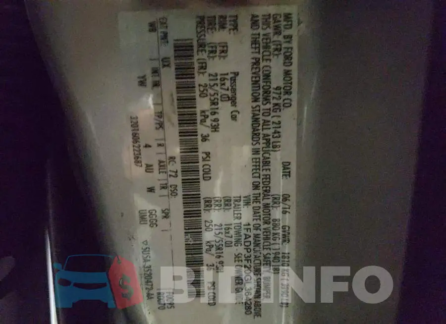 1FADP3F20GL364280 Photo# 10