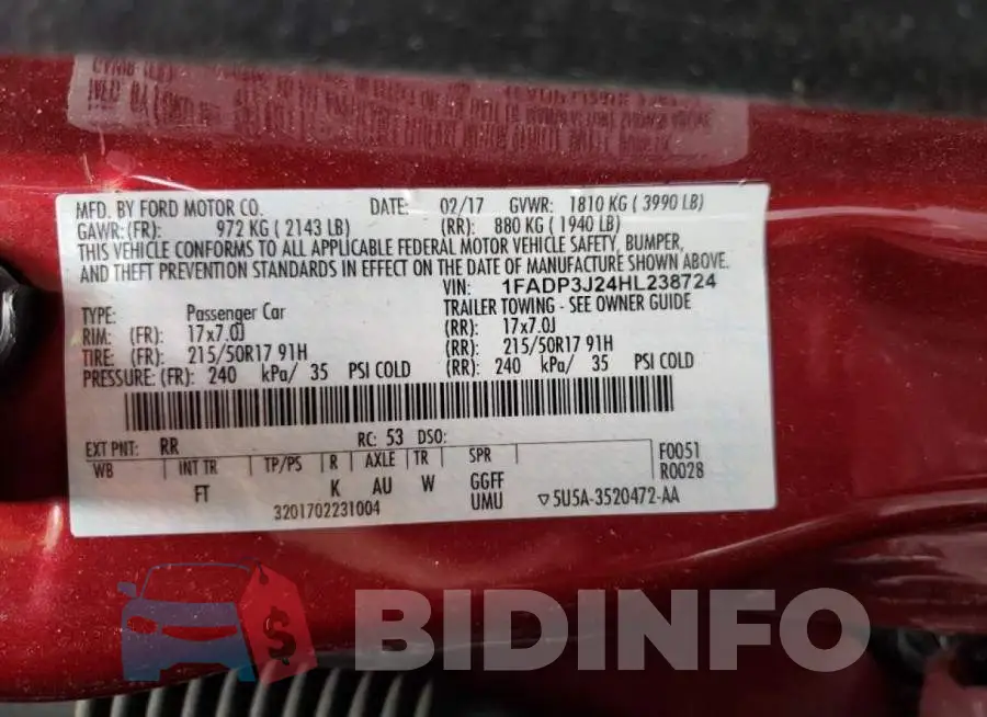 1FADP3J24HL238724 Photo# 10