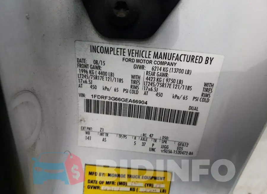 1FDRF3G66GEA66904 Photo# 10