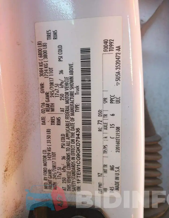 1FTEW1CG9GKD79436 Photo# 10