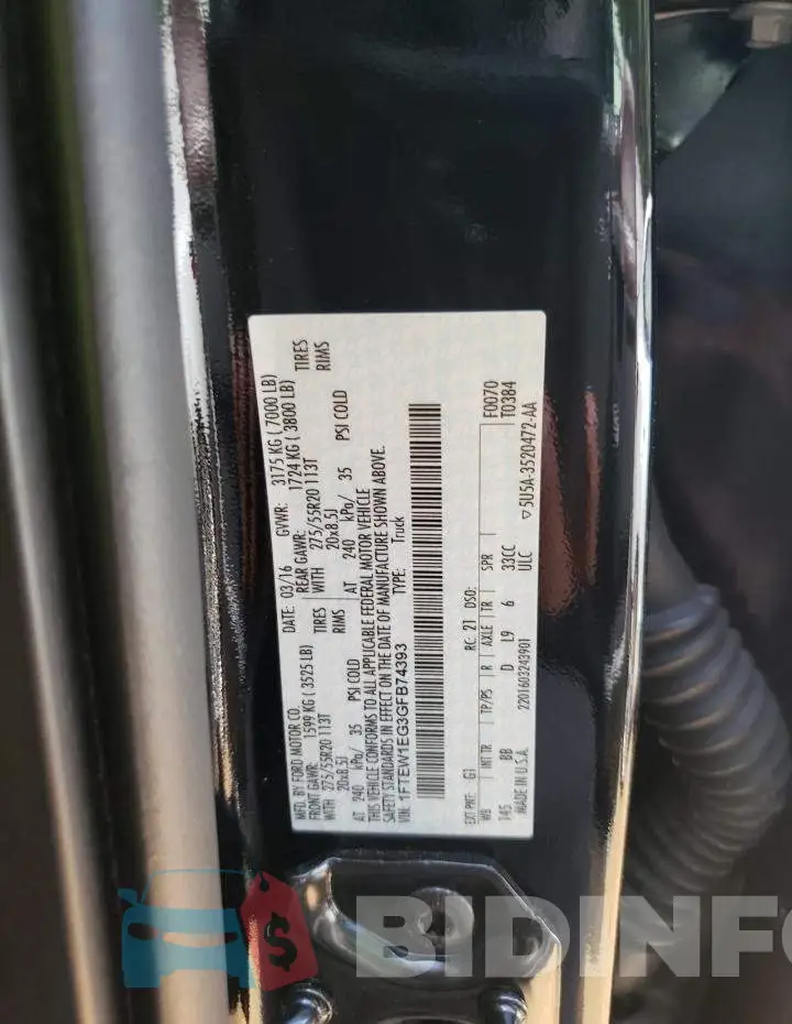 1FTEW1EG3GFB74393 Photo# 10