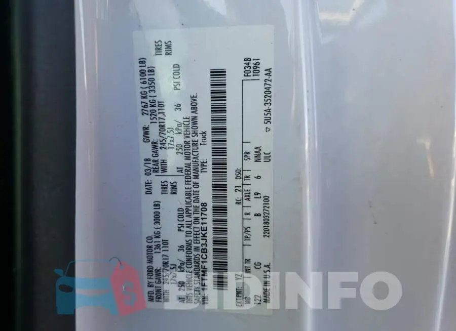 1FTMF1CB3JKE11708 Photo# 10