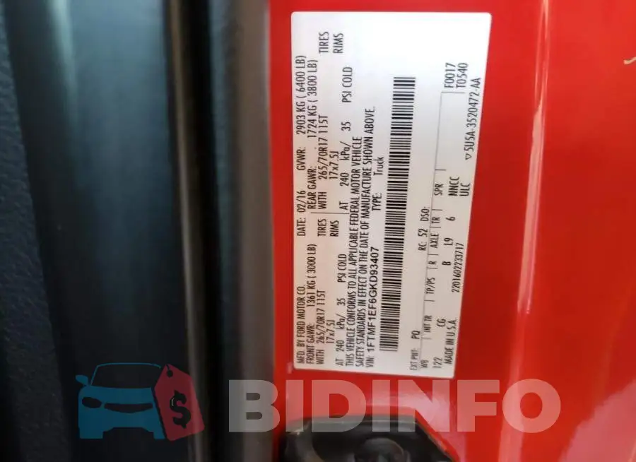 1FTMF1EF6GKD93407 Photo# 10