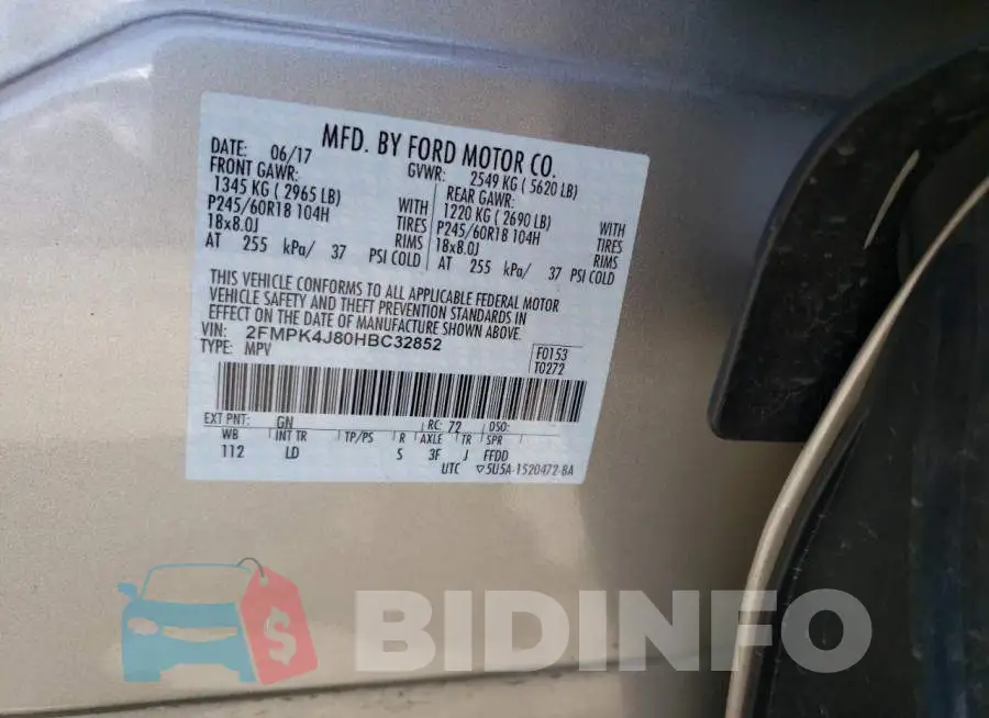 2FMPK4J80HBC32852 Photo# 10